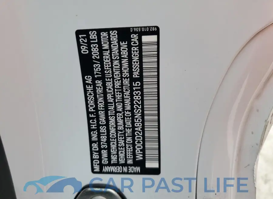 WP0CD2A85NS228315# 13