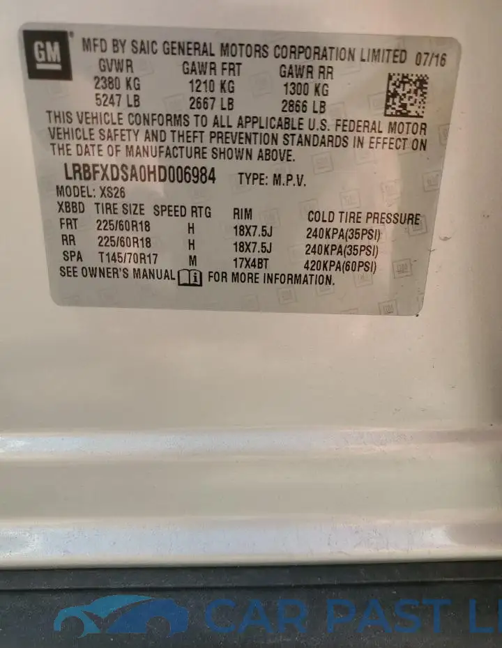 LRBFXDSA0HD006984# 13