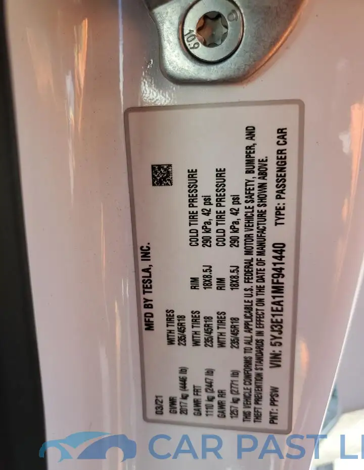5YJ3E1EA1MF941440# 13