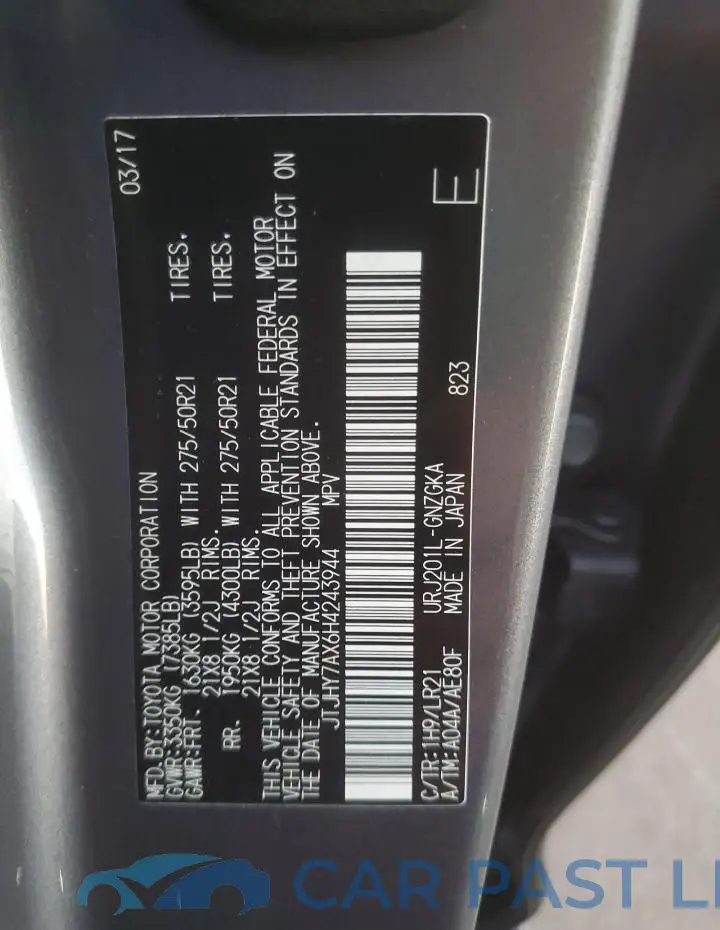 JTJHY7AX6H4243944# 13