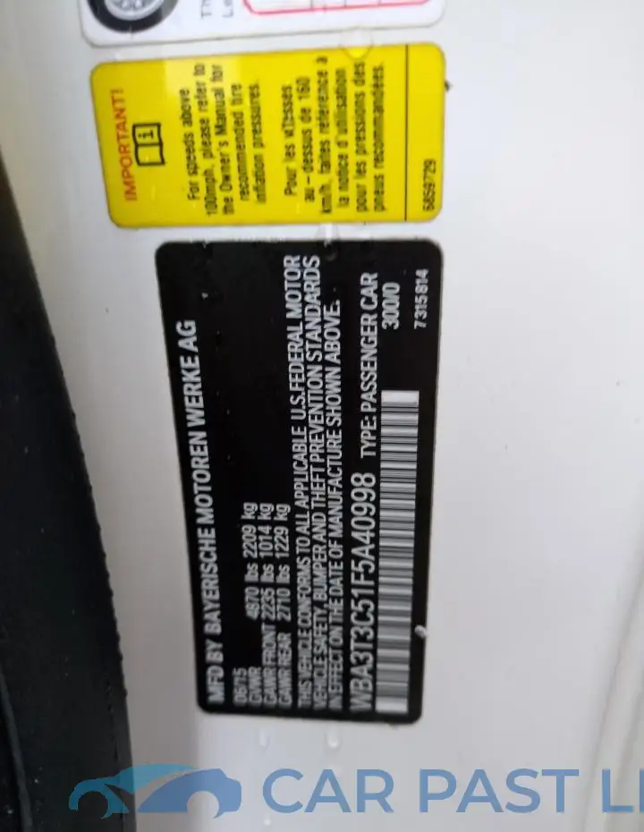 WBA3T3C51F5A40998# 13