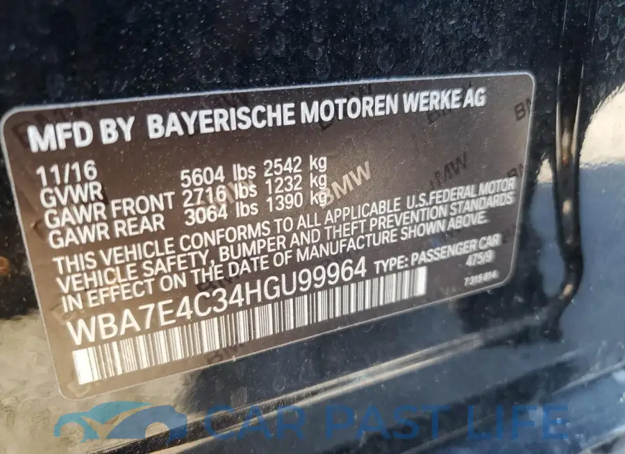 WBA7E4C34HGU99964# 13