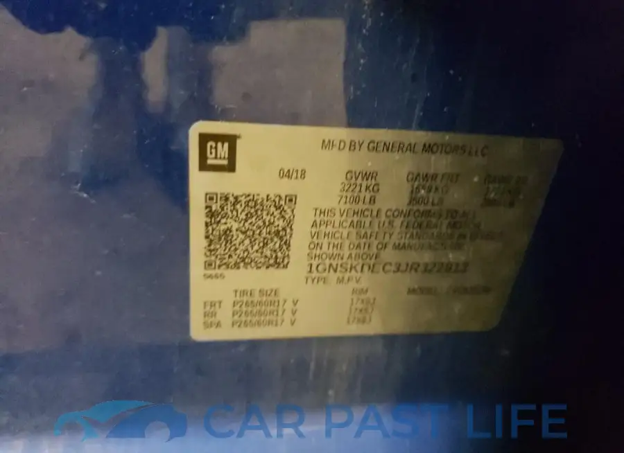 1GNSKDEC3JR322813# 13