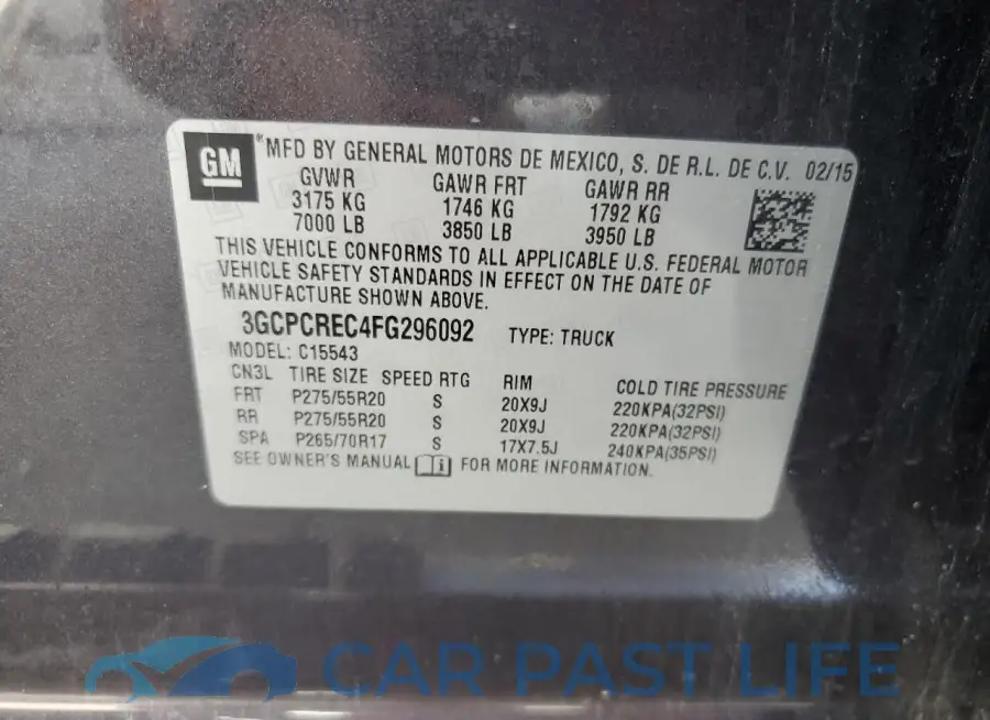 3GCPCREC4FG296092# 12