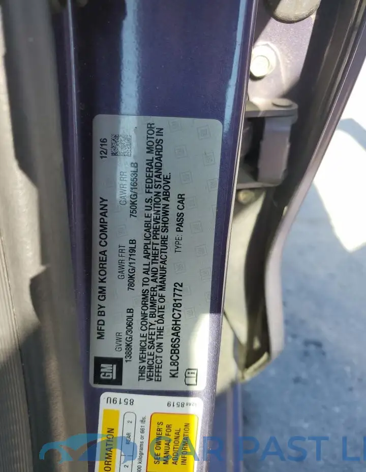 KL8CB6SA6HC781772# 12