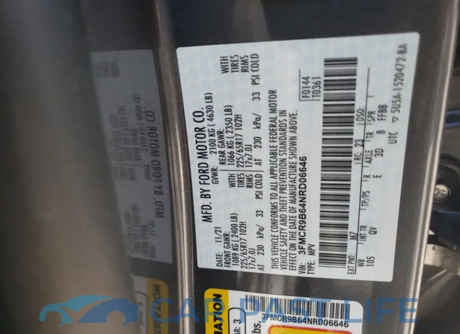 3FMCR9B64NRD06646# 13