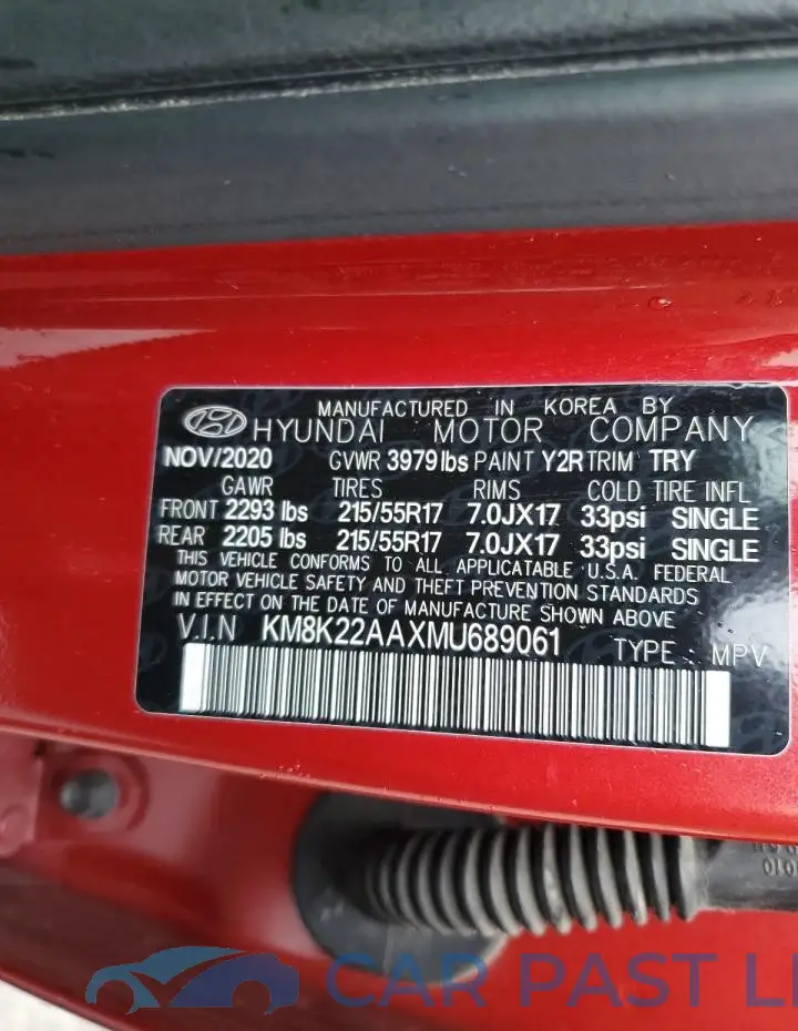 KM8K22AAXMU689061# 12