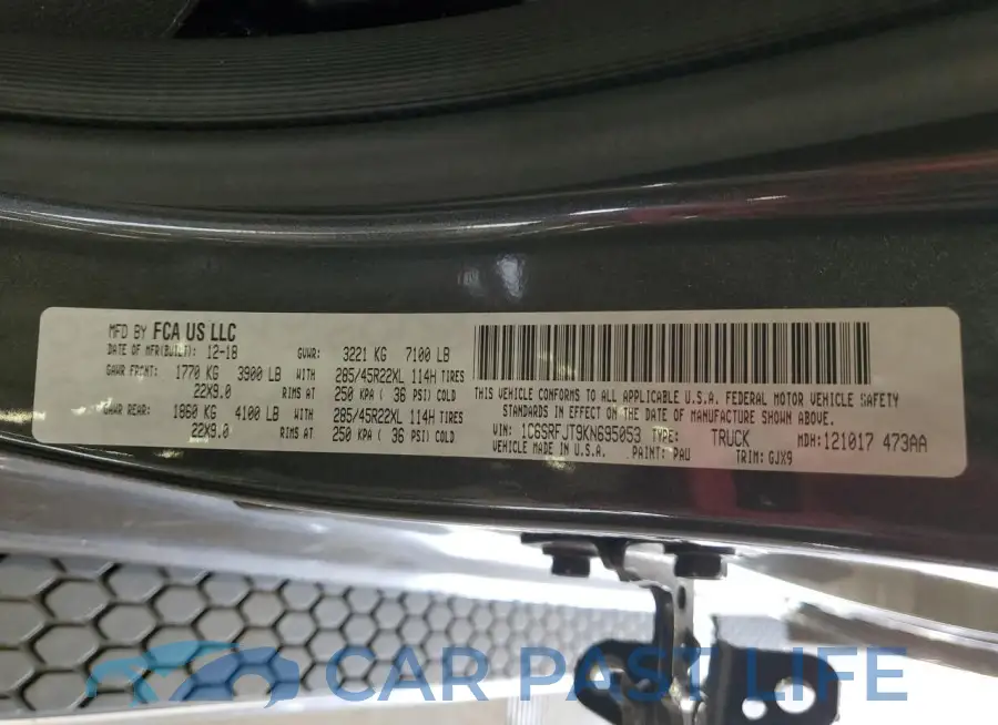 1C6SRFJT9KN695053# 13