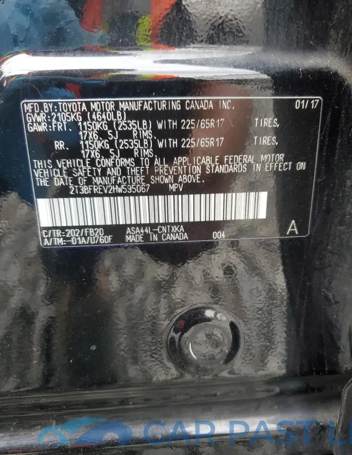 2T3BFREV2HW595067# 13