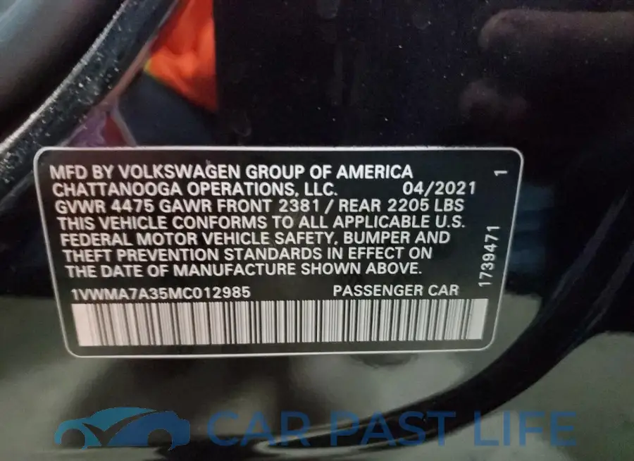 1VWMA7A35MC012985# 12
