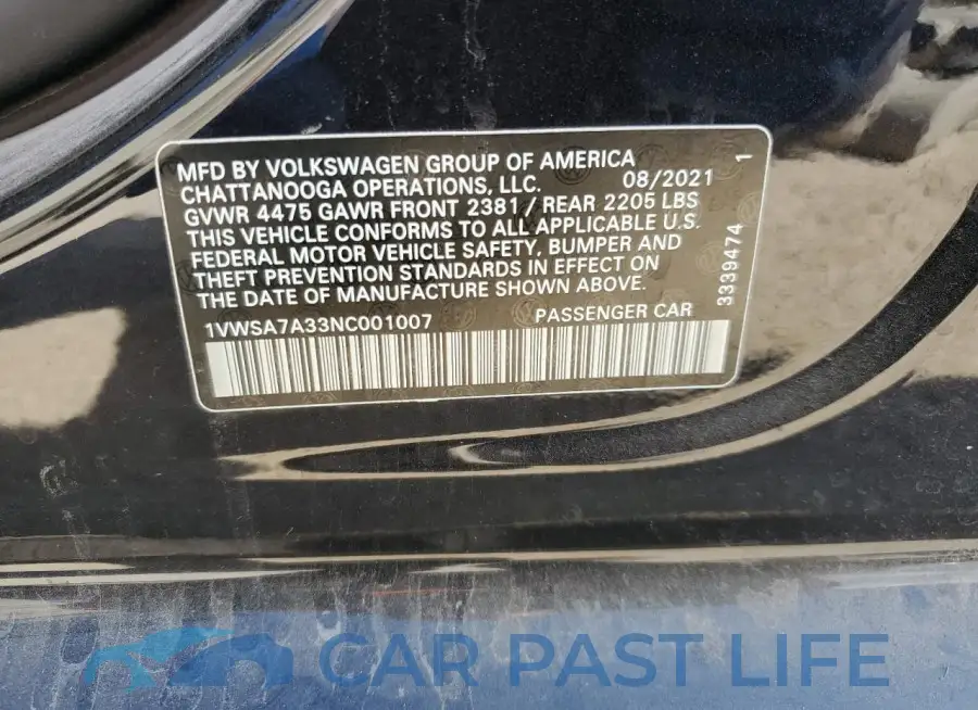 1VWSA7A33NC001007# 13
