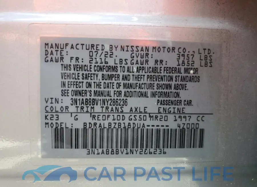 3N1AB8BV1NY286236# 13