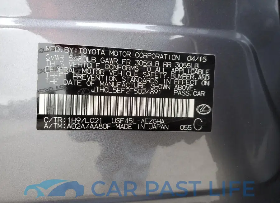 JTHCL5EF2F5024891# 12