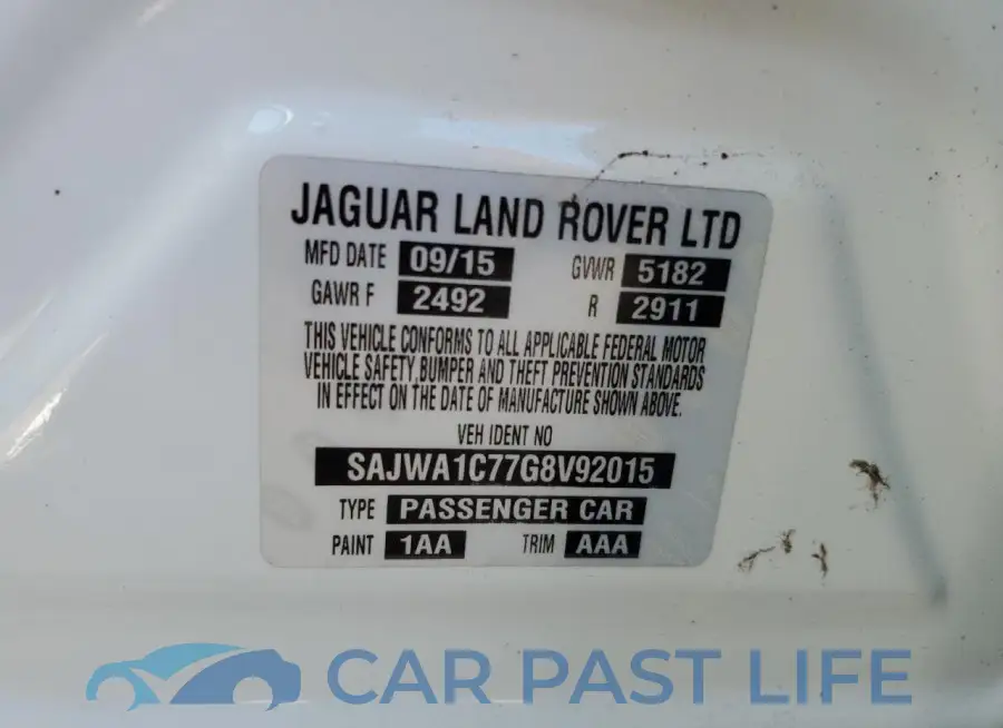 SAJWA1C77G8V92015# 12