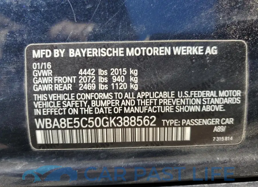 WBA8E5C50GK388562# 12