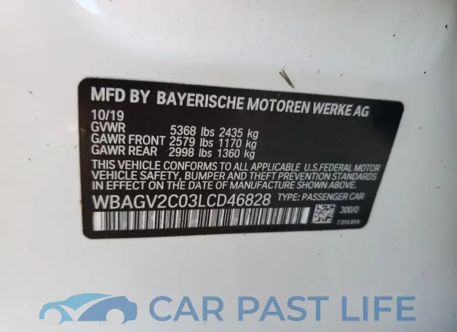 WBAGV2C03LCD46828# 13