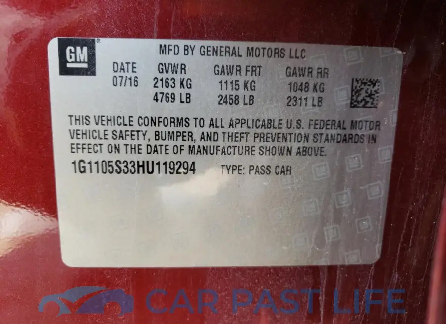 1G1105S33HU119294# 12