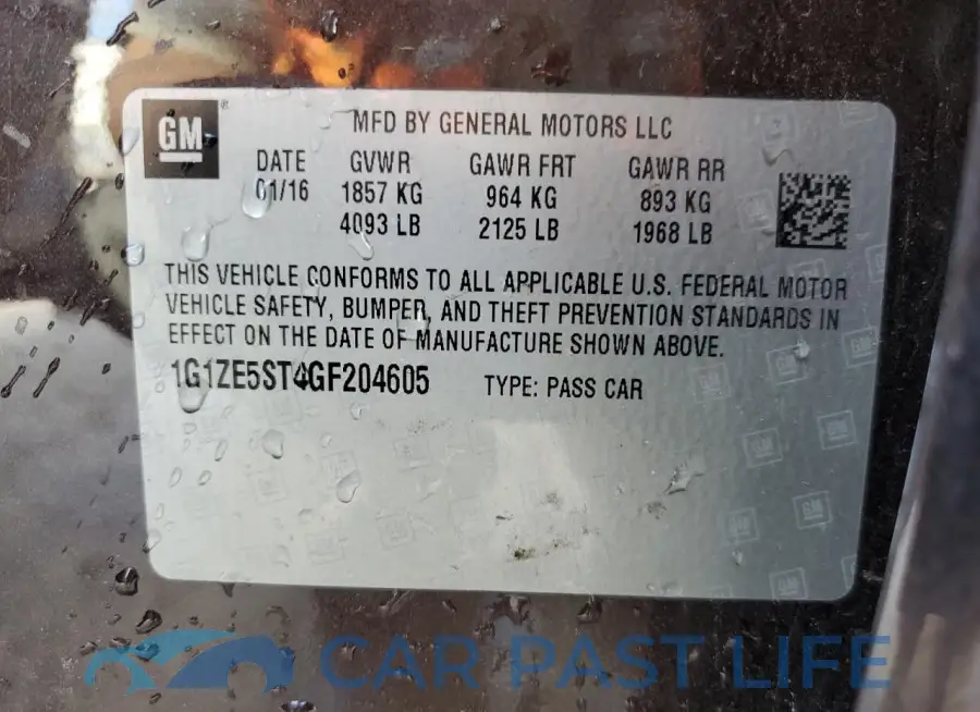 1G1ZE5ST4GF204605# 12