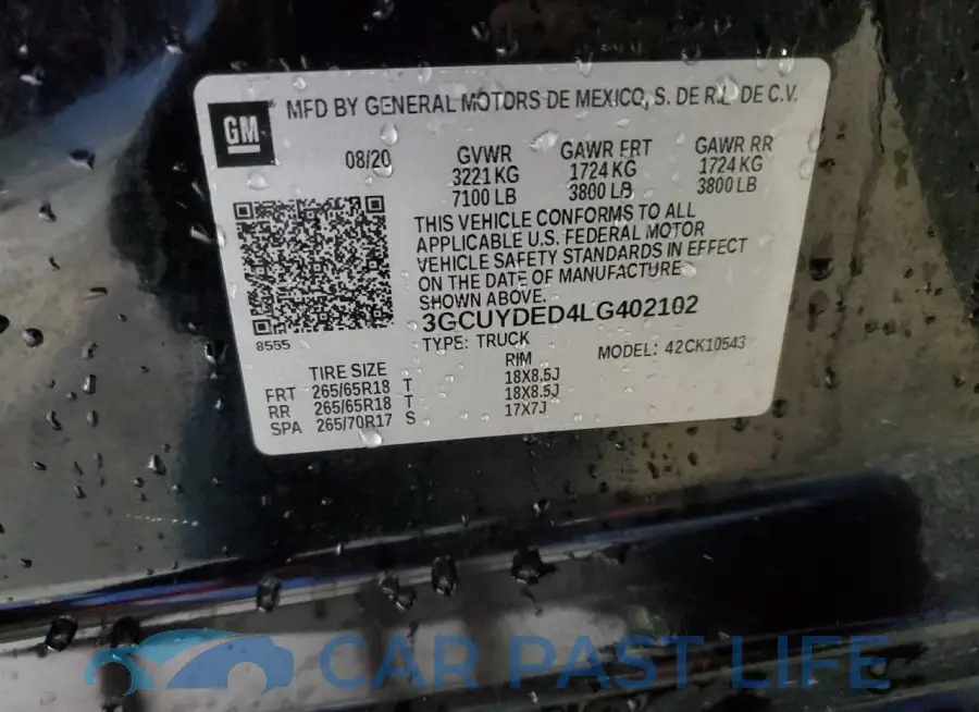 3GCUYDED4LG402102# 12