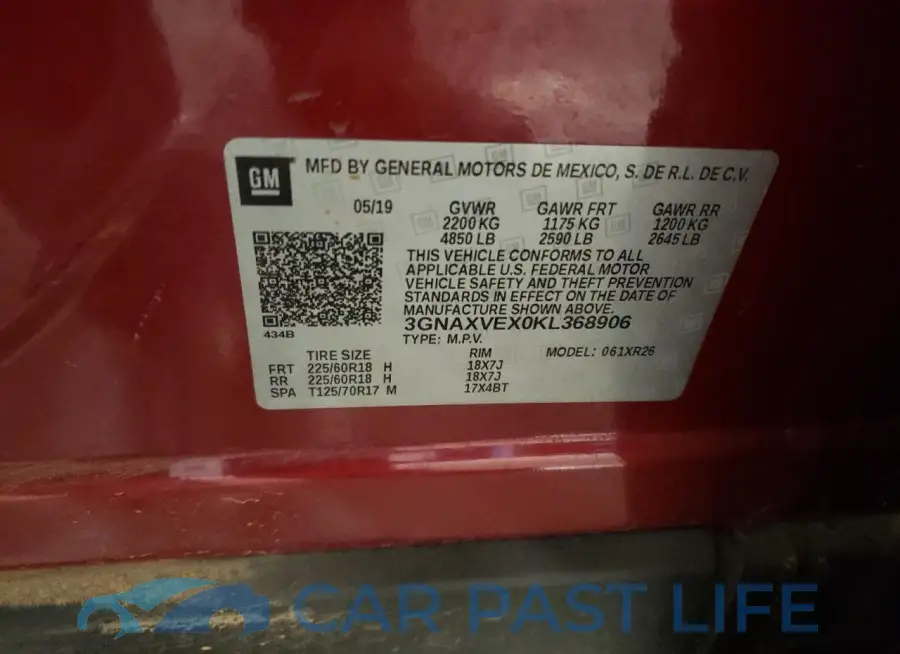 3GNAXVEX0KL368906# 13