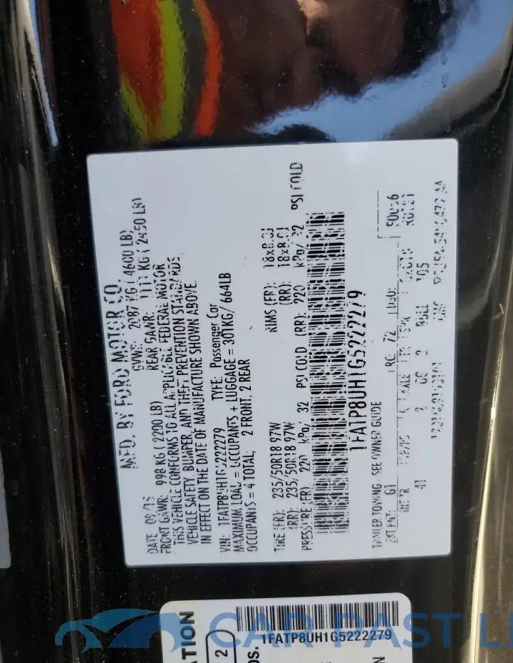 1FATP8UH1G5222279# 12