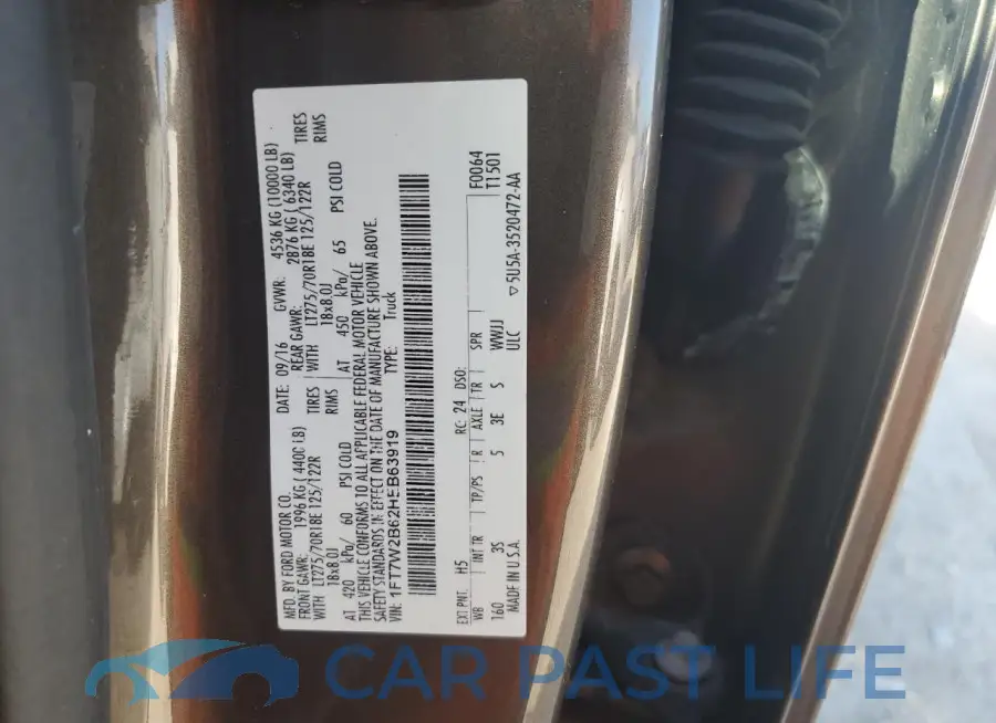 1FT7W2B62HEB63919# 14
