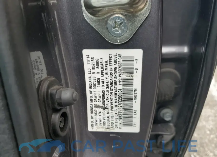 19XFB4F27FE200104# 12