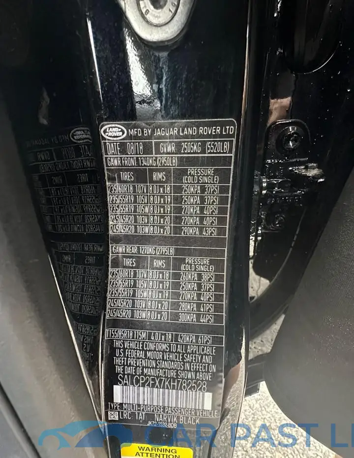 SALCP2FX7KH782528# 10