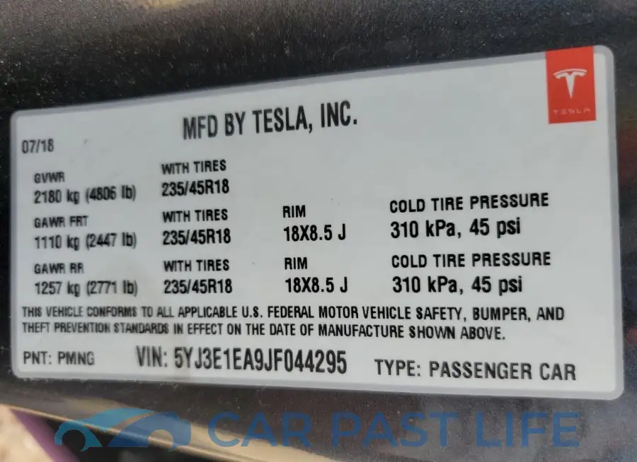 5YJ3E1EA9JF044295# 12