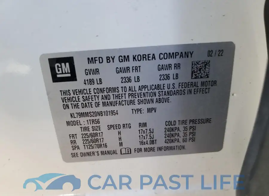 KL79MMS20NB101954# 12