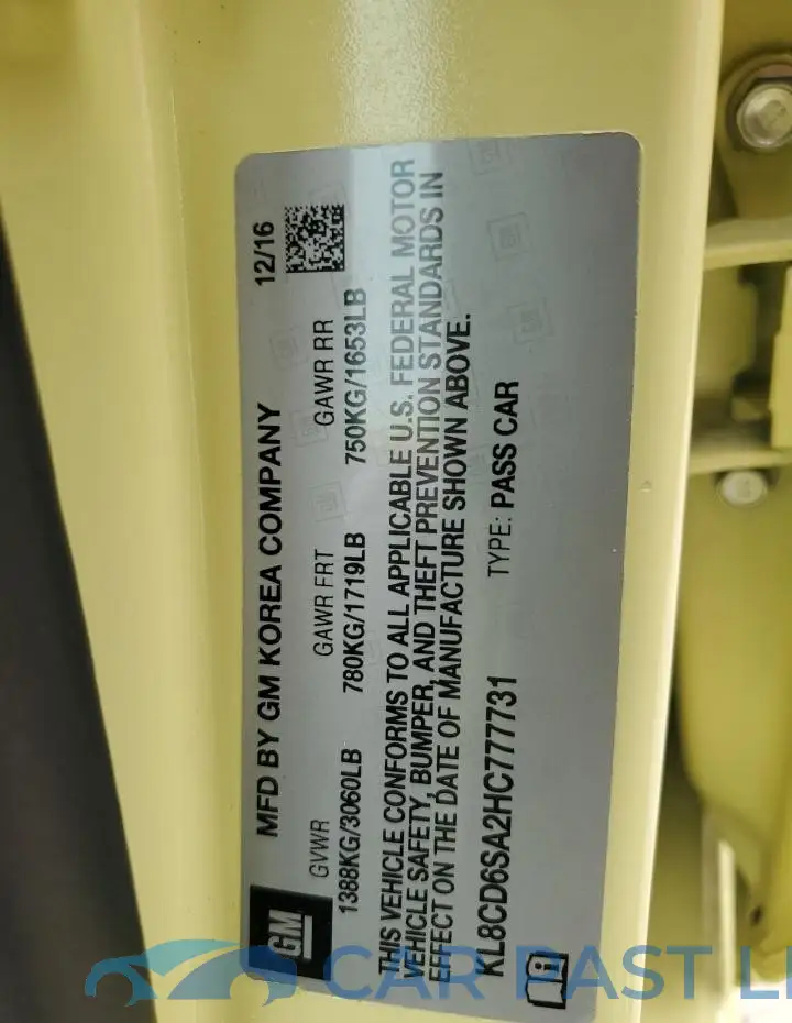 KL8CD6SA2HC777731# 12