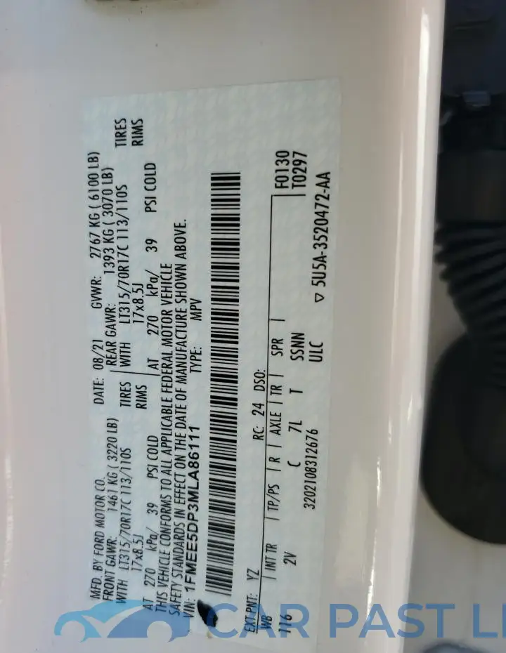 1FMEE5DP3MLA86111# 14