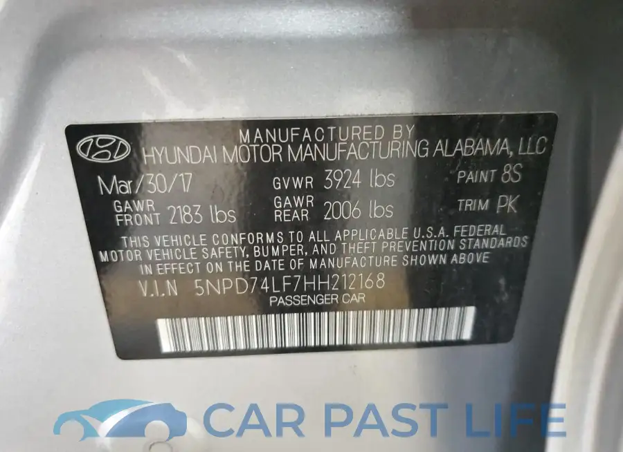 5NPD74LF7HH212168# 12