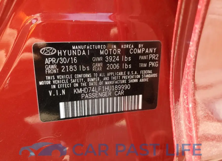 KMHD74LF1HU189990# 12
