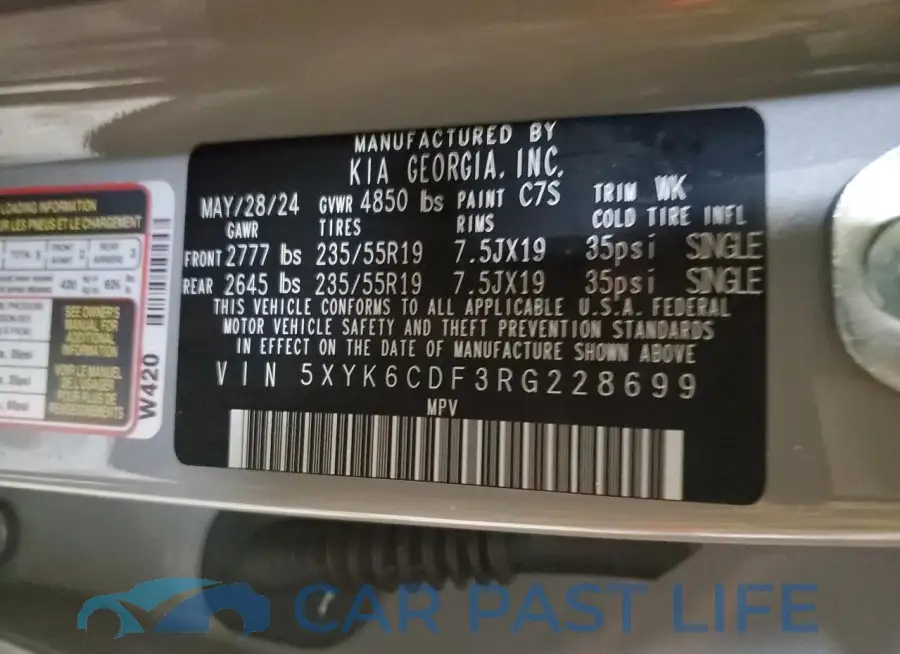 5XYK6CDF3RG228699# 14