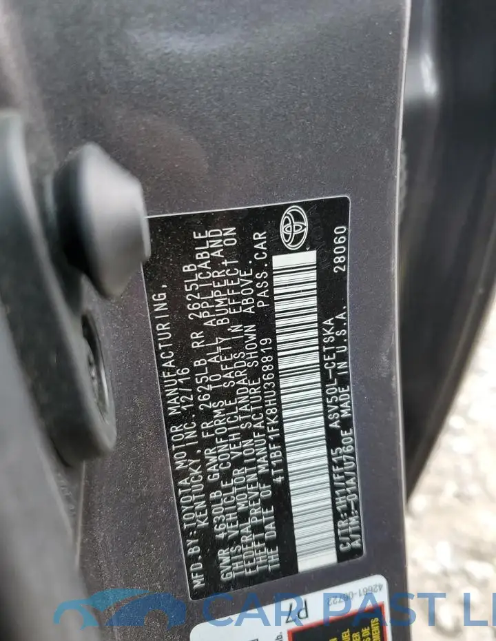 4T1BF1FK8HU368819# 12
