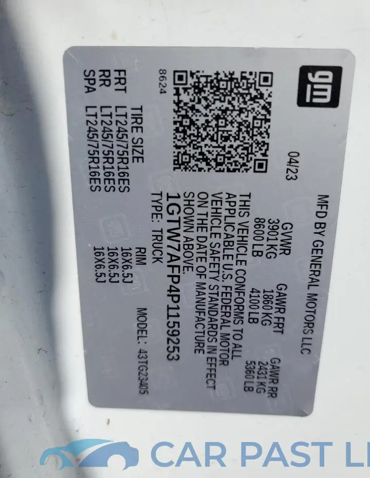 1GTW7AFP4P1159253# 13