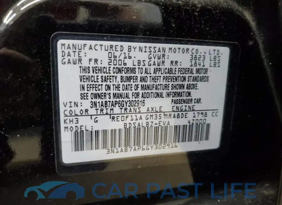 3N1AB7AP6GY302916# 12