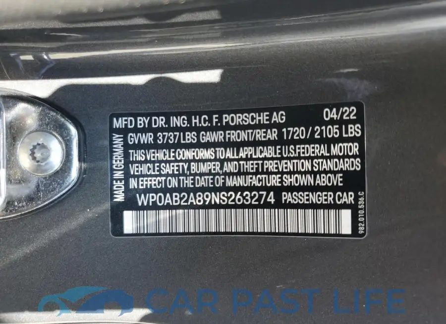 WP0AB2A89NS263274# 13