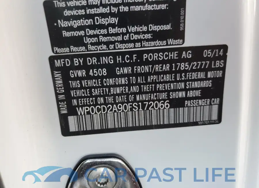 WP0CD2A90FS172066# 13