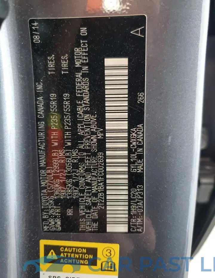 2T2ZB1BA1FC002699# 13
