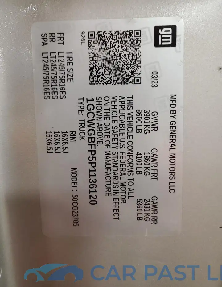 1GCWGBFP5P1136120# 13