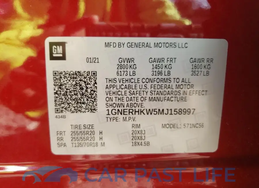 1GNERHKW5MJ158997# 14
