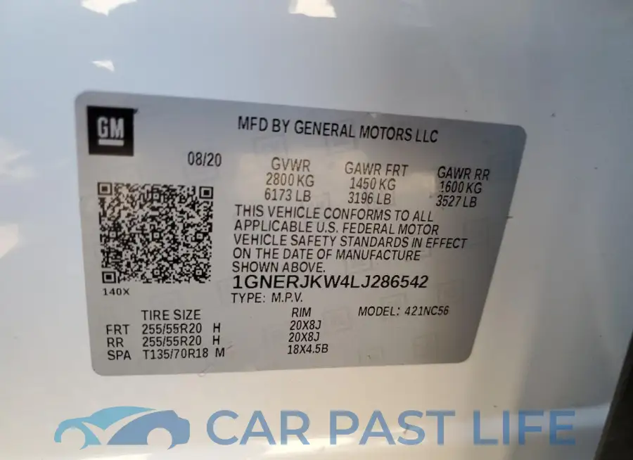1GNERJKW4LJ286542# 14