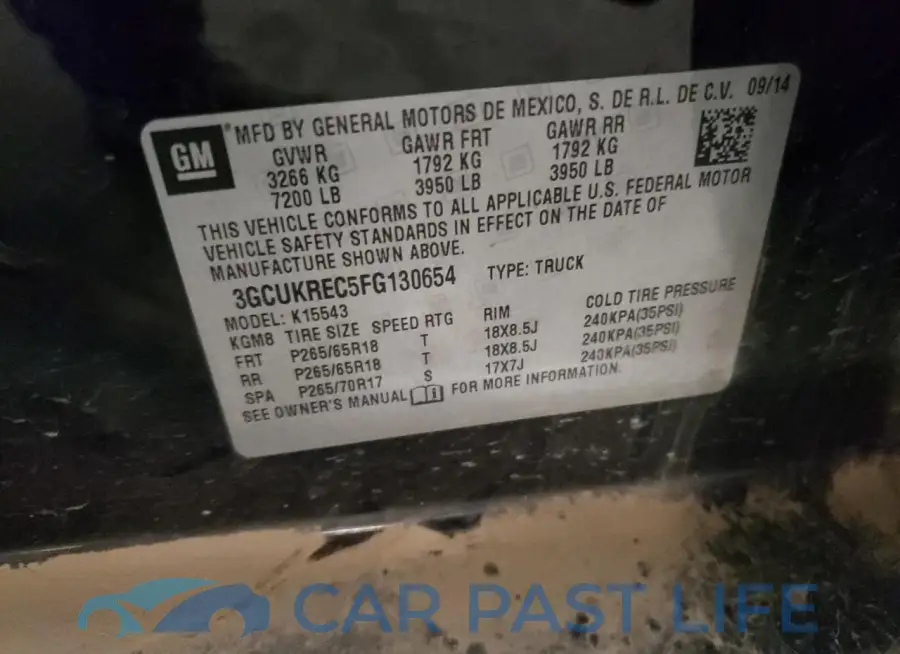 3GCUKREC5FG130654# 12