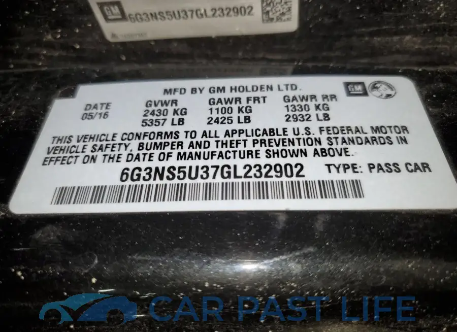6G3NS5U37GL232902# 12