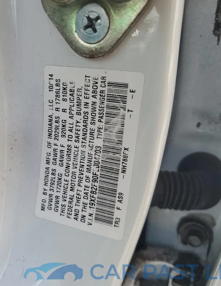 19XFB2F90FE004703# 13