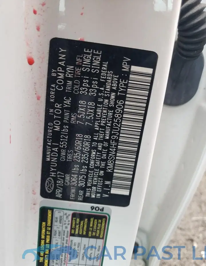 KM8SN4HF9JU258906# 12