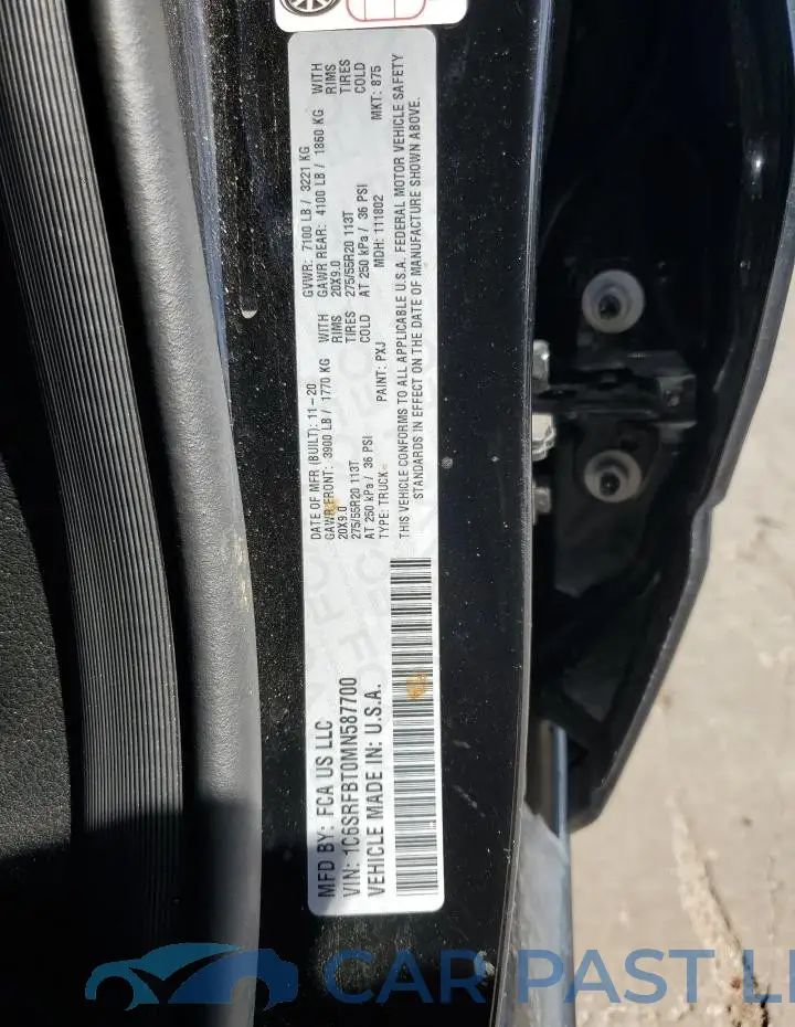 1C6SRFBT0MN587700# 12
