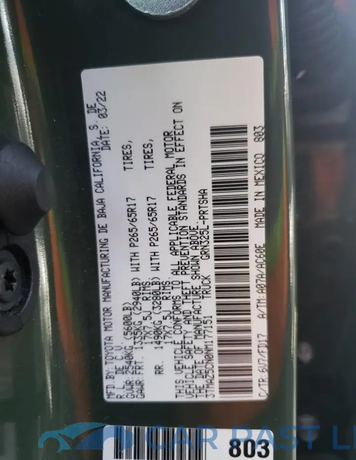3TMAZ5CN0NM177151# 13